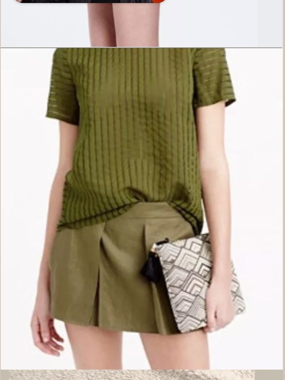 J.Crew Linen Crossover Skort in Olive Linen Size 6